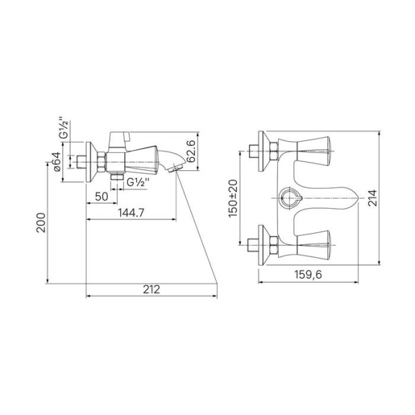 Смеситель для ванны IDDIS Bounce (BOUSB02i02WA)